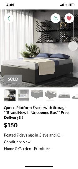 Gray Storage Bed