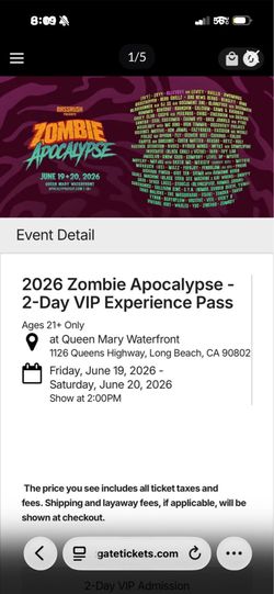 Apocalypse vip ticket