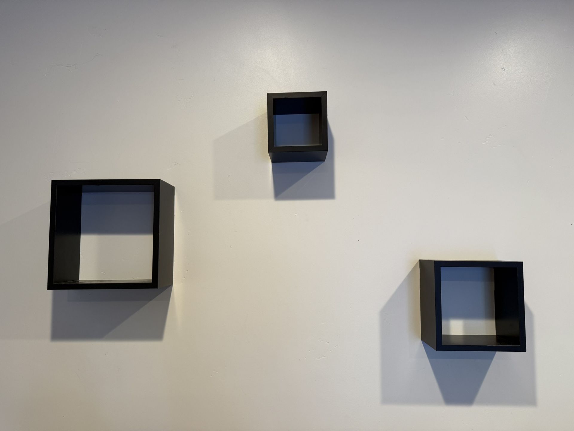 Floating Square Black Shelves 