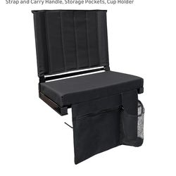 Stadium Seat for Bleachers with Back Support - Black