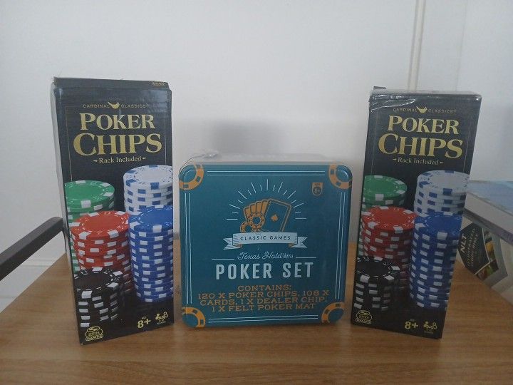 Poker Chips and Felt Poker Mat Cards Too