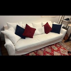 White Slip Cover Sofa / Couch