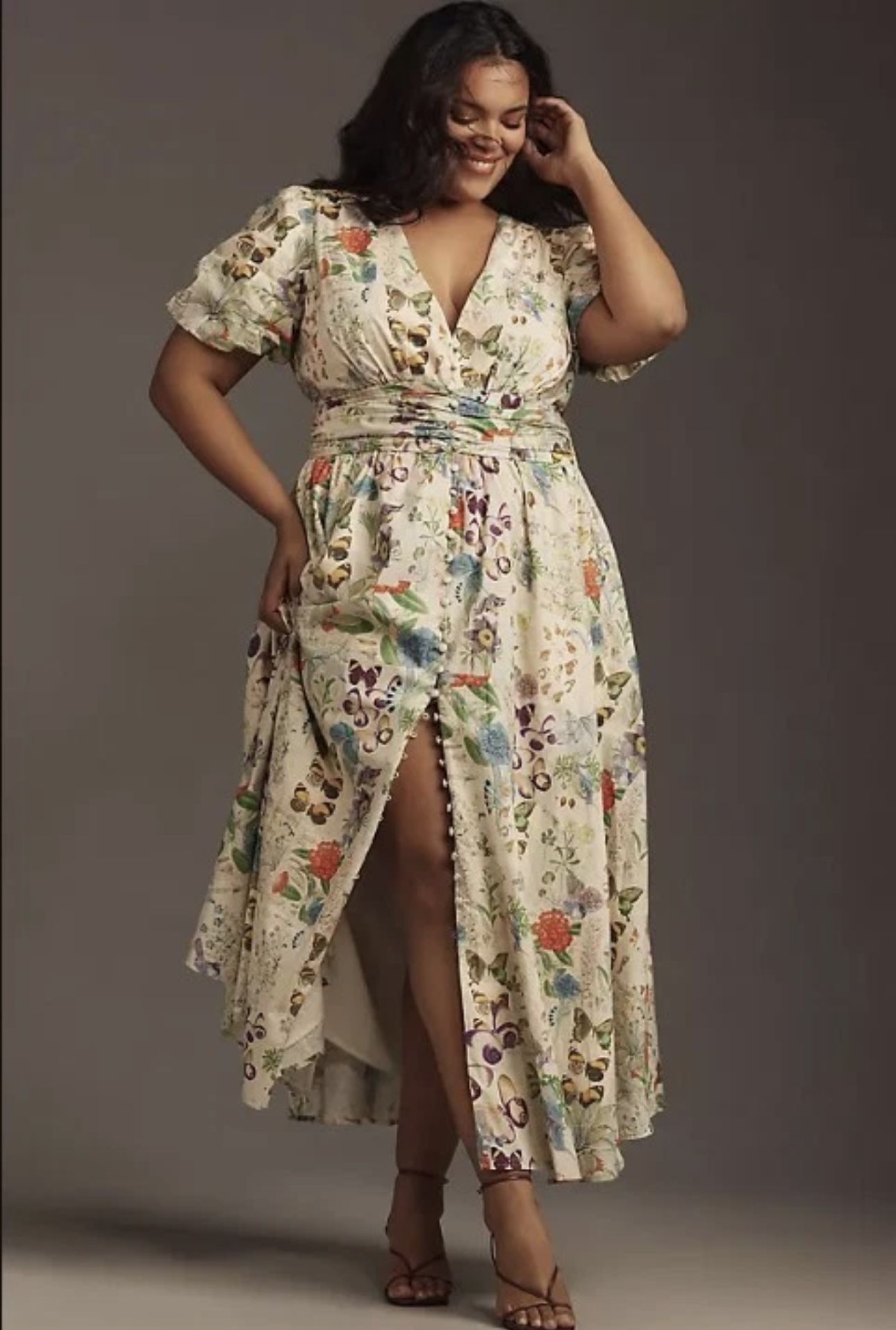 Anthropologie Katerina Buttoned Down Butterfly Dress