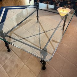 RECTANGULAR GLASS COFFEE TABLE - ETHAN ALLEN 