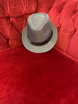 Houndstooth Fedora Hat with Dark Band