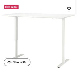 White adjustable desk