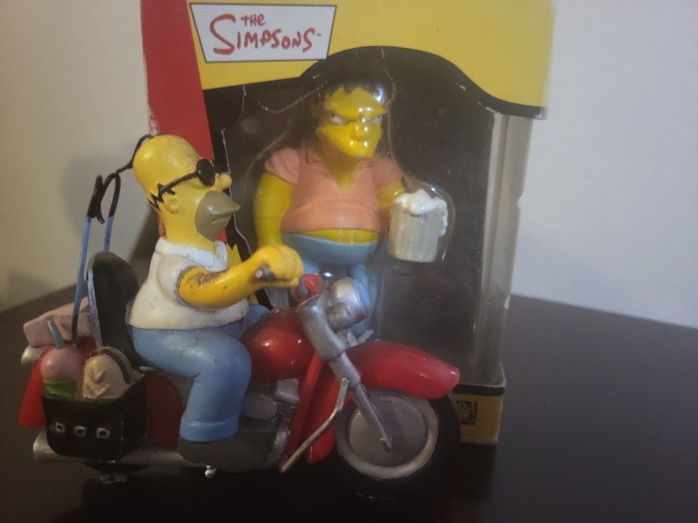 Homer Simpson On Motorsycle ( No Stand) Barney Christmas Ornament