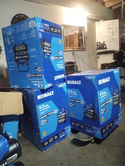 3 BRAND NEW KOBALT AIR COMPRESSORS
