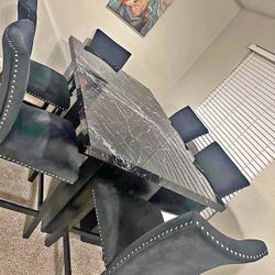 Onyx Balack 7 PC. Dining Set. Brand New.