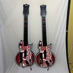 Wii Guitar Hero Aerosmith Les Paul Wireless Guitar Bundle Tested & Working