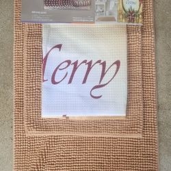 15 PIECES CHENILLE  BATH MAT SET 