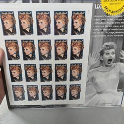 Lucille Ball 1950s Full Sheet Of Stamps New Sealed Legend Of Hollywood