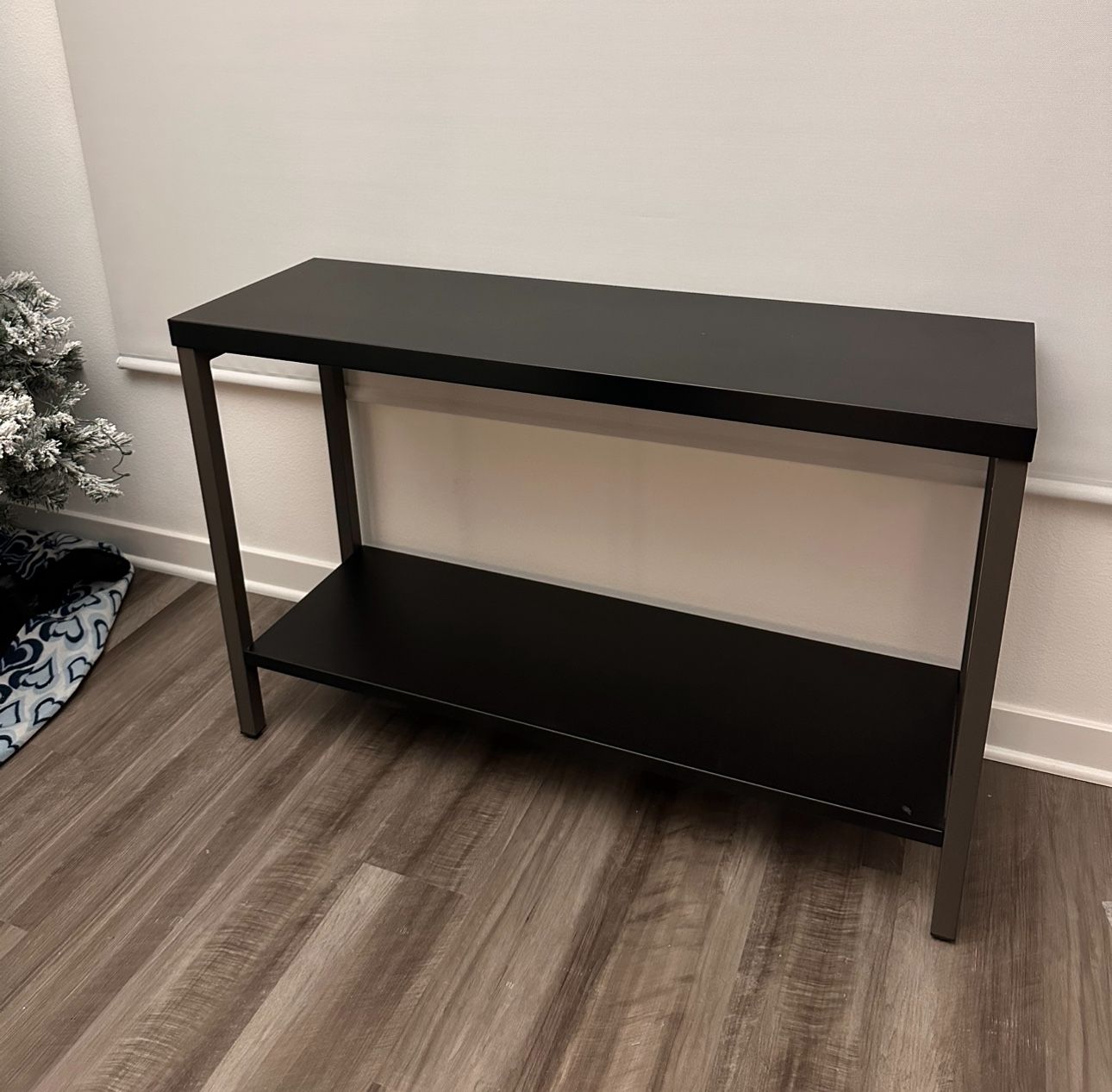 Black Modern Console Table With Shelf
