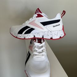 White/Red/Black Reebok Sneakers Size 4
