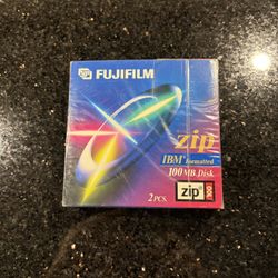 Vintage Fujifilm 100MB IBM Formatted ZIP Disks 2-Pcs