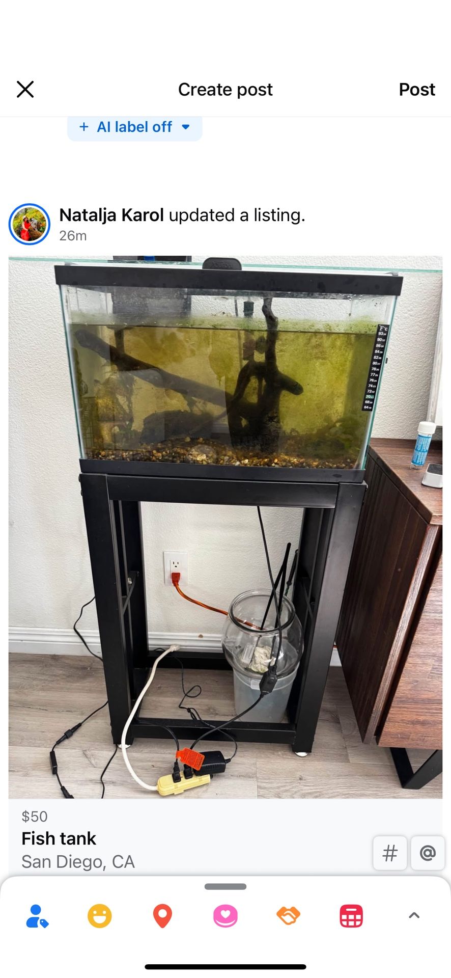 Fish Tank With Stand And Supplies