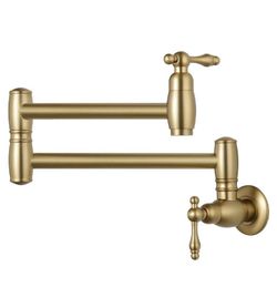AKLFGN Commercial Restaurant Wall Mount Pot Filler in Brushed Gold