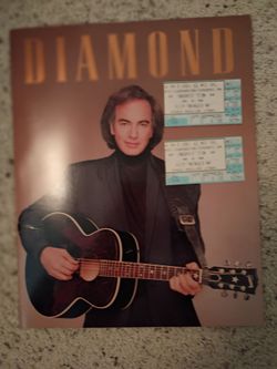 2 ticket stubs and Neil Diamond concert souvenir program