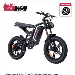 Brand New Windone E2 Fat Tire Electric Bike – Sealed Box