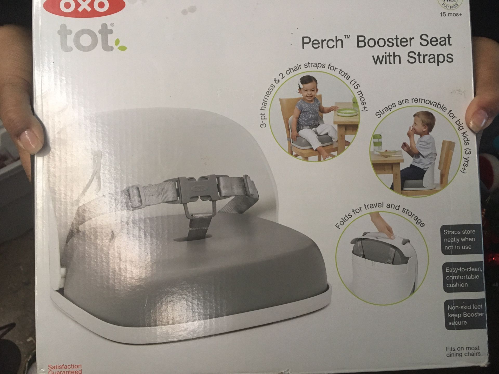 Baby booster seat with straps