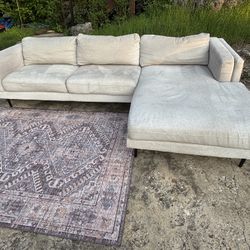 *FREE DELIVERY* Aries Seal Gray Fabric Sectional 117” RAF 