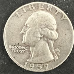 1959 Silver Quarter  Coin