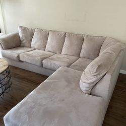 Beige Sectional + Love seat 