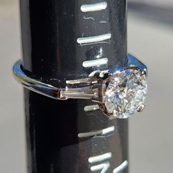 1.48CTW. Platinum Iridium Natural & IGI Certified Lab Created Diamond Engagement Ring 