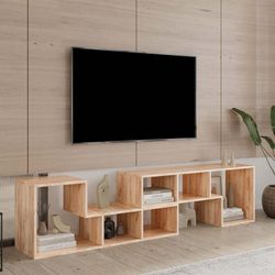 Cube Bookshelf 2 Shelf Bookcase L-Shaped TV Console Stand Modern Entertainment Center with Open Storage Shelves for CDs/Movies/Books for Liv