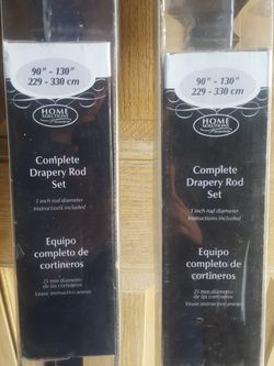 90"-130" home solution complete decorative drapery rod set