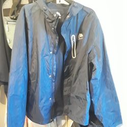 Ozark Trail Rain Jacket Unisex Long Sleeve Reflective Medium/Large Navy Blue