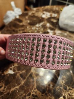 PINK DOG COLLAR With RHINESTONES, NEW