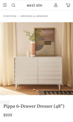 White West Elm Pippa 6 Drawer Dresser
