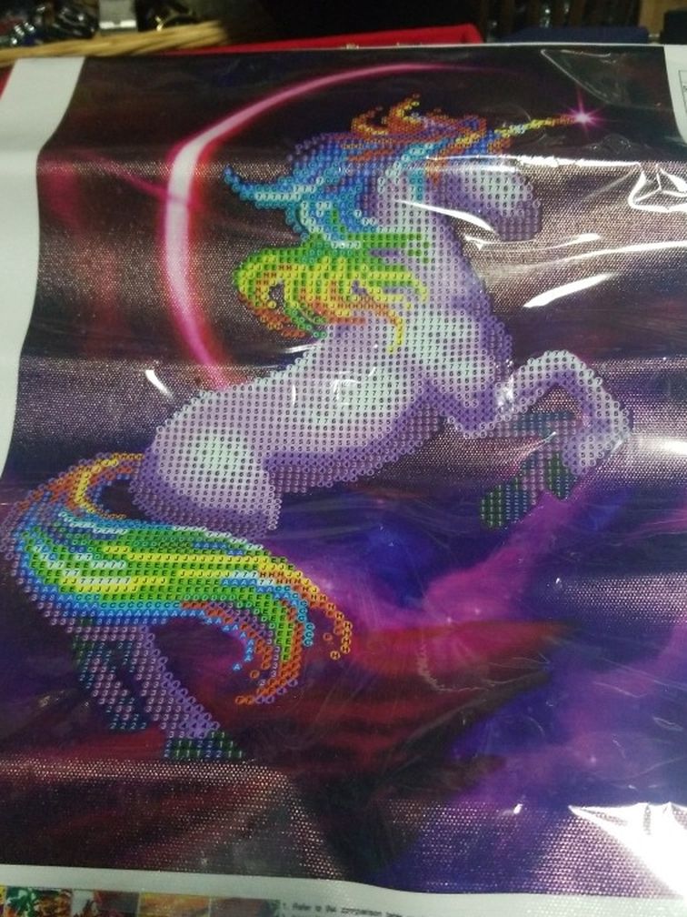 5D FashionnDiamond Paintimg Kit Everything you Need For A Beautiful Unicorn Picture New