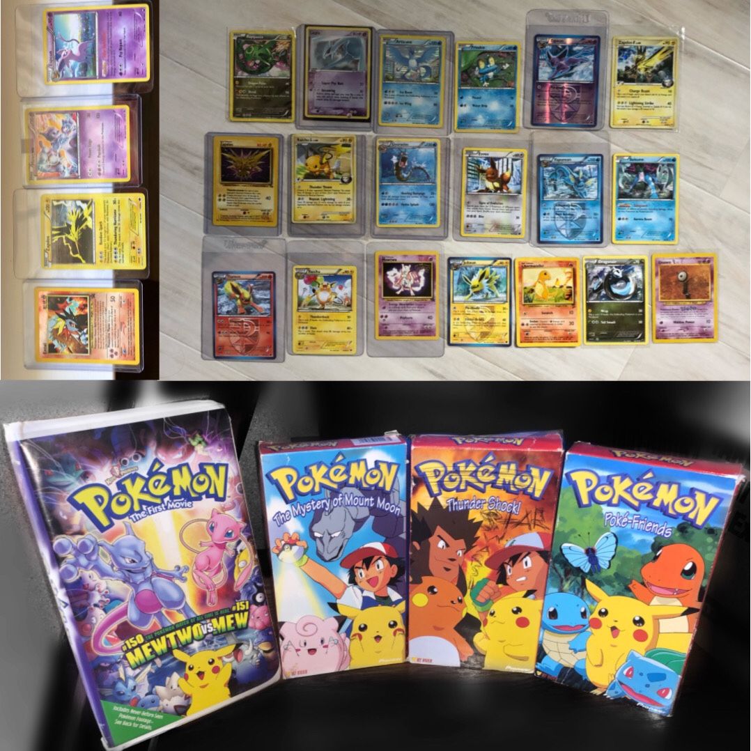 BUNDLE Pokémon Cards and VHS Tapes