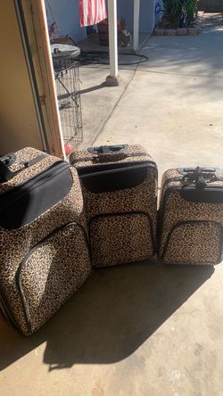 3-Piece Leopard Print Luggage Set