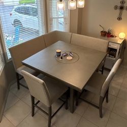 Modern Counter Height Square Dining Table Set – Gray