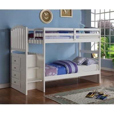 ☀️🥵🤑 840 SUMMER SALE CLEARANCE☀️🥵🤑 Mission Twin/Full Stairway Bunk Bed &Drawer Set WHITE 🚚 JULY 2020 SALE FAST DELIVERYCHARLOTTE AREA 🚚🔥🔥***buysmart