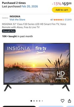 Insignia fire tv, ONLY SELLING FOR PARTS $20