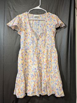 Floral Patterned Summer Dress with Ties
