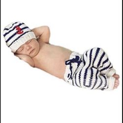 Newborn Crochet Sailor outfit