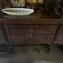 Vintage Wooden Table Cabinet 