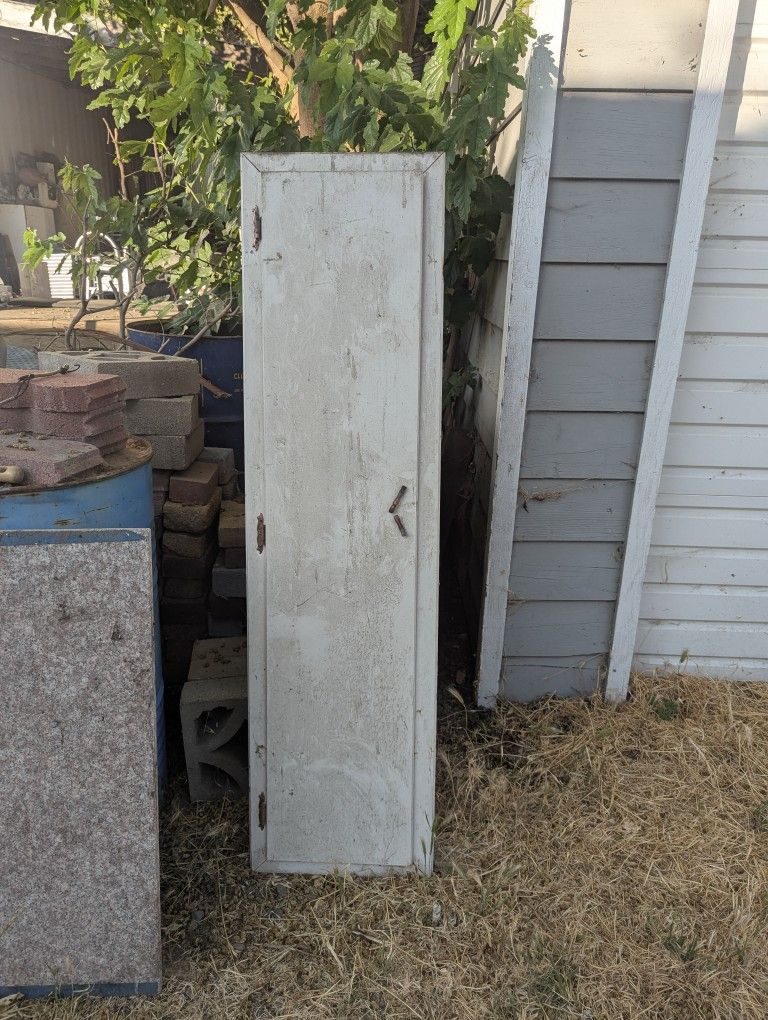 ANTIQUE WALL MOUNT IRONING BOARD IN CABINET