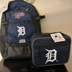Detroit Tigers Backpack & Lunch Box (Brand New) Firm Price 