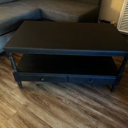 Black Coffee Table with Storage – $30