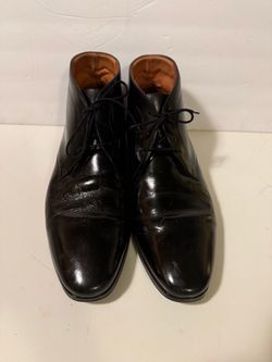 Wolf & Shepherd Men's Ankle Lace-Up Leather Dress Black Boots US 12.