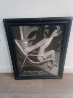 Framed Marilyn Monroe Black and White Print