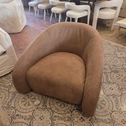Brand New Renya Restoration Hardware Dupe swivel chair upholstered in performance fabric 