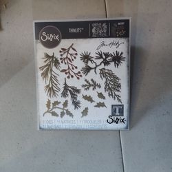 Tim Holtz Sizzix Alterations Thinlets Dies - Holiday Greens Mini