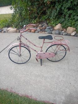 Smaller Metal Bike Plant Stand Holds Two Small Pots for Succulents
